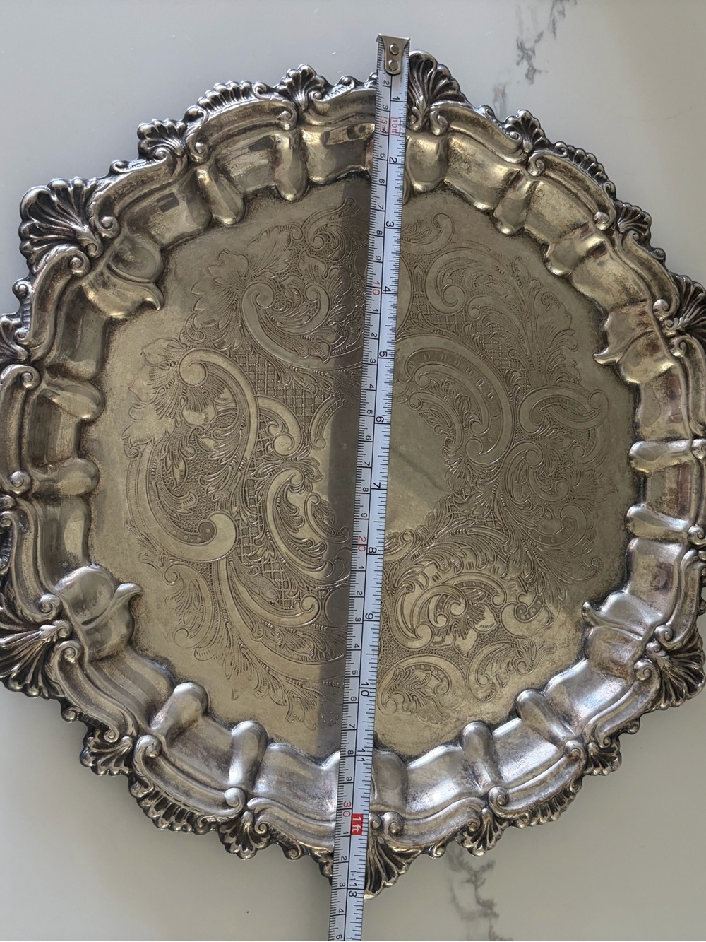 Wm Rogers ENGLISH SHELL Silver Platter Vintage 13” Plate Serving Home Decor - Picture 5 of 9